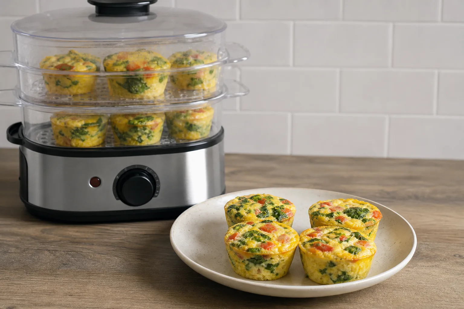 Dampfgarer: Gedaempfte Eiermuffins als proteinreicher Snack
